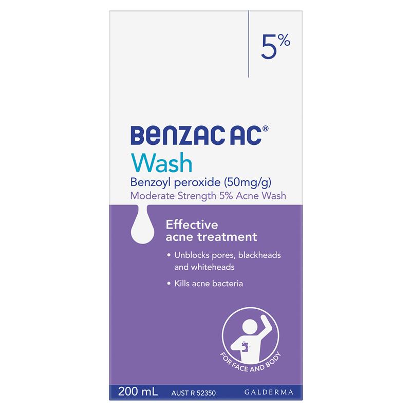 Benzac AC Moderate Strength 5% Acne Wash 200ml