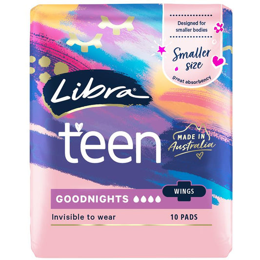 Libra Girl Pads Goodnight Wing 10 Pack