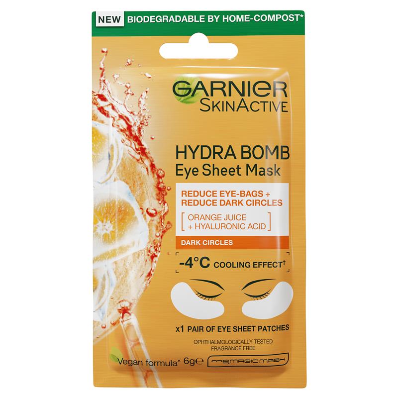 Garnier Hydra Bomb Hyaluronic Acid + Orange Extract Eye Sheet Mask