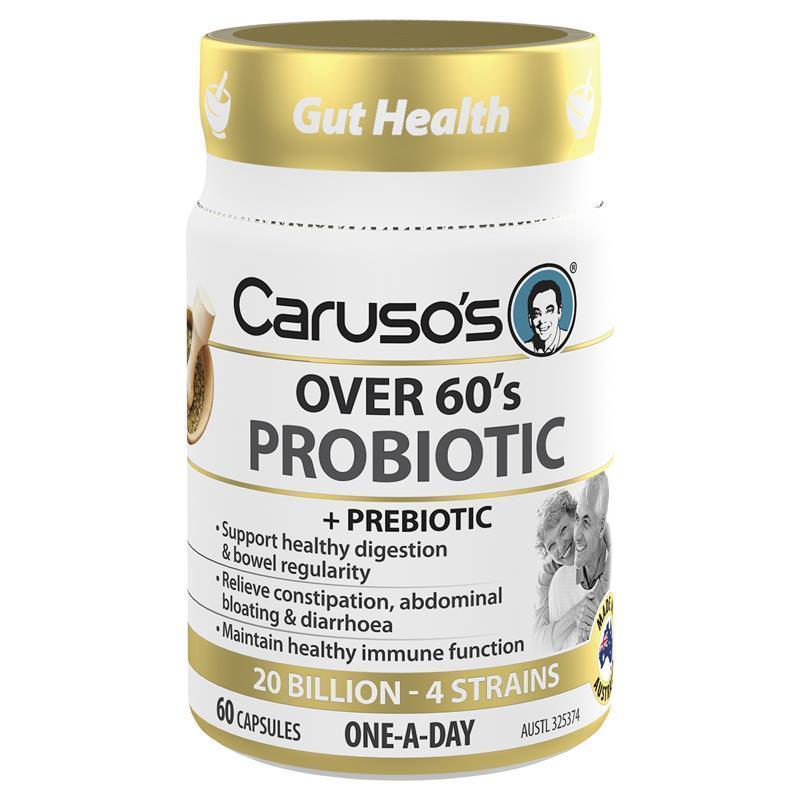 Caruso's Over 60 Probiotic | 40 Billion CFU & Prebiotic, 60 Capsules