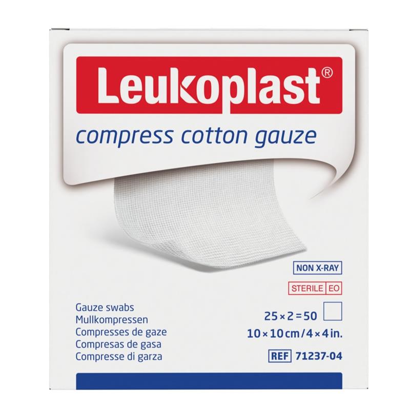 Leukoplast Compress Cotton Gauze 10 x 10cm 50 Pack