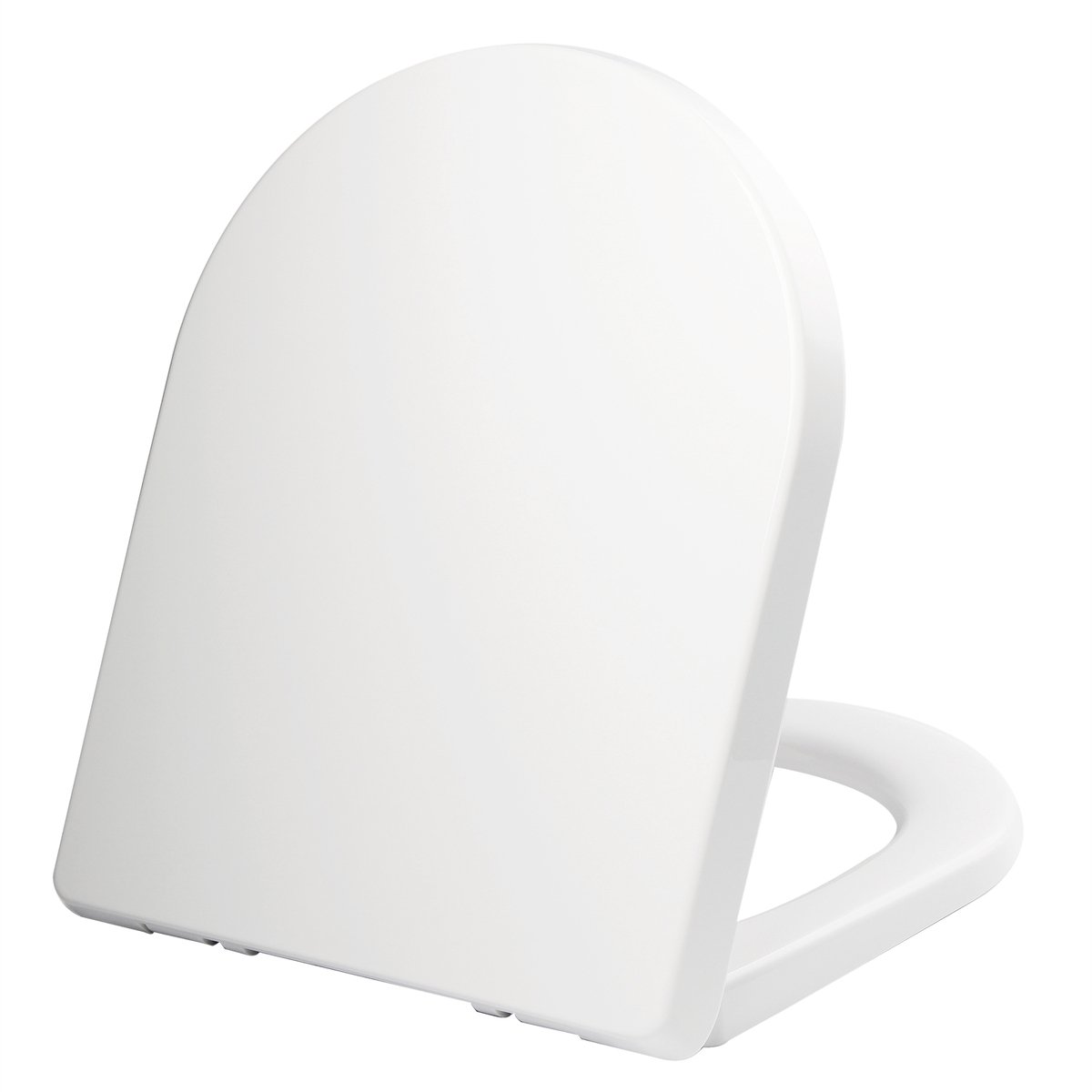 Mondella White Rococo Back To Wall Toilet Seat - D-Shape - Soft Close - Easy Install