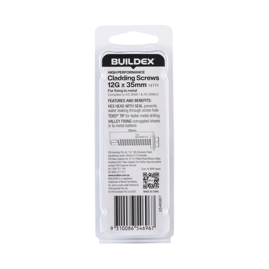 Buildex Roofing Teks Screws - 12g x 35mm - 10 Pack