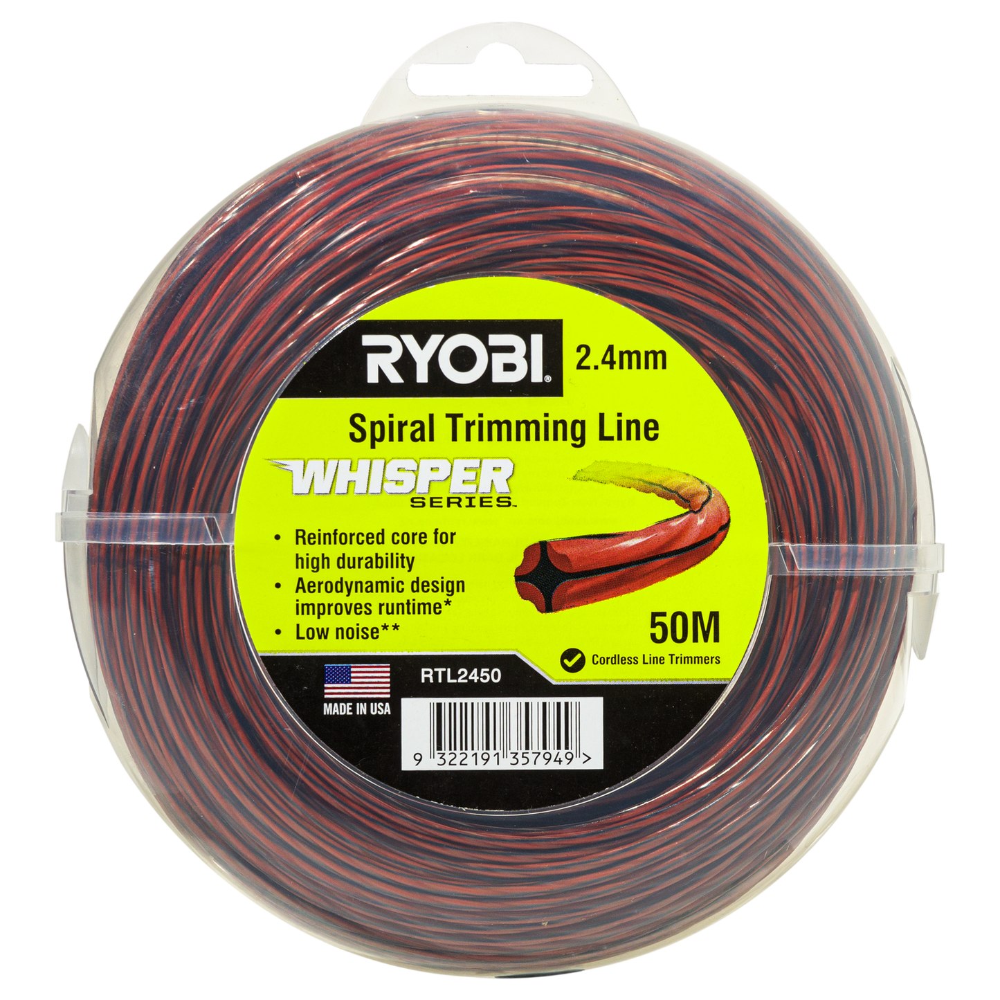 Ryobi Whisper Series Trimming Line - 2.4mm x 50m