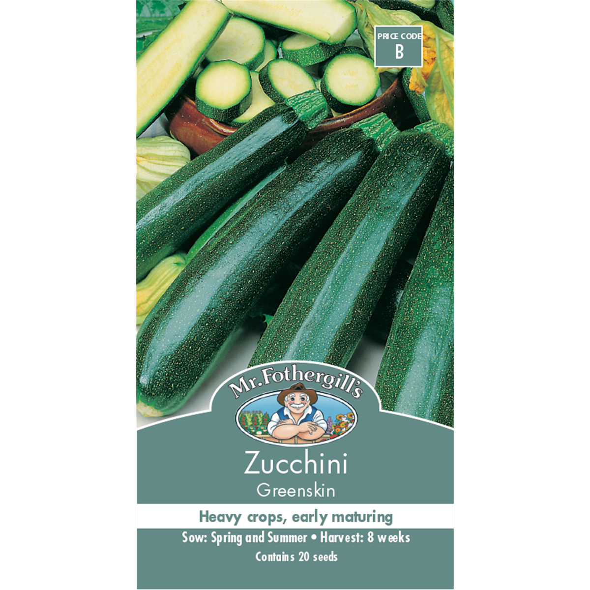 Mr Fothergill Zucchini Vegetable Seeds - 75mm - Green - Easy To Grow
