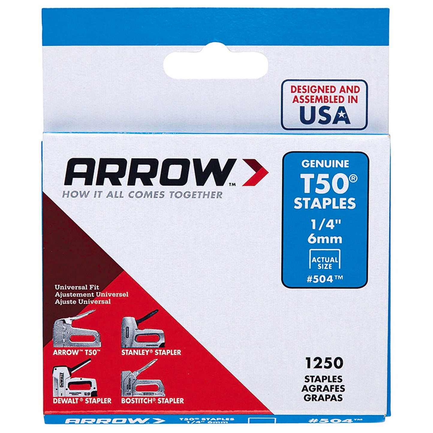 Arrow T50 Staples - 6mm - 1250 Pack