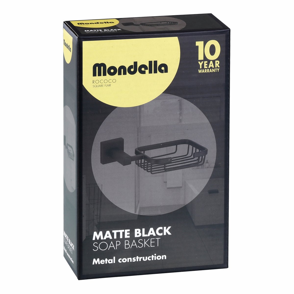 Mondella Matte Black Rococo Soap Basket - 185mm x 50mm x 110mm