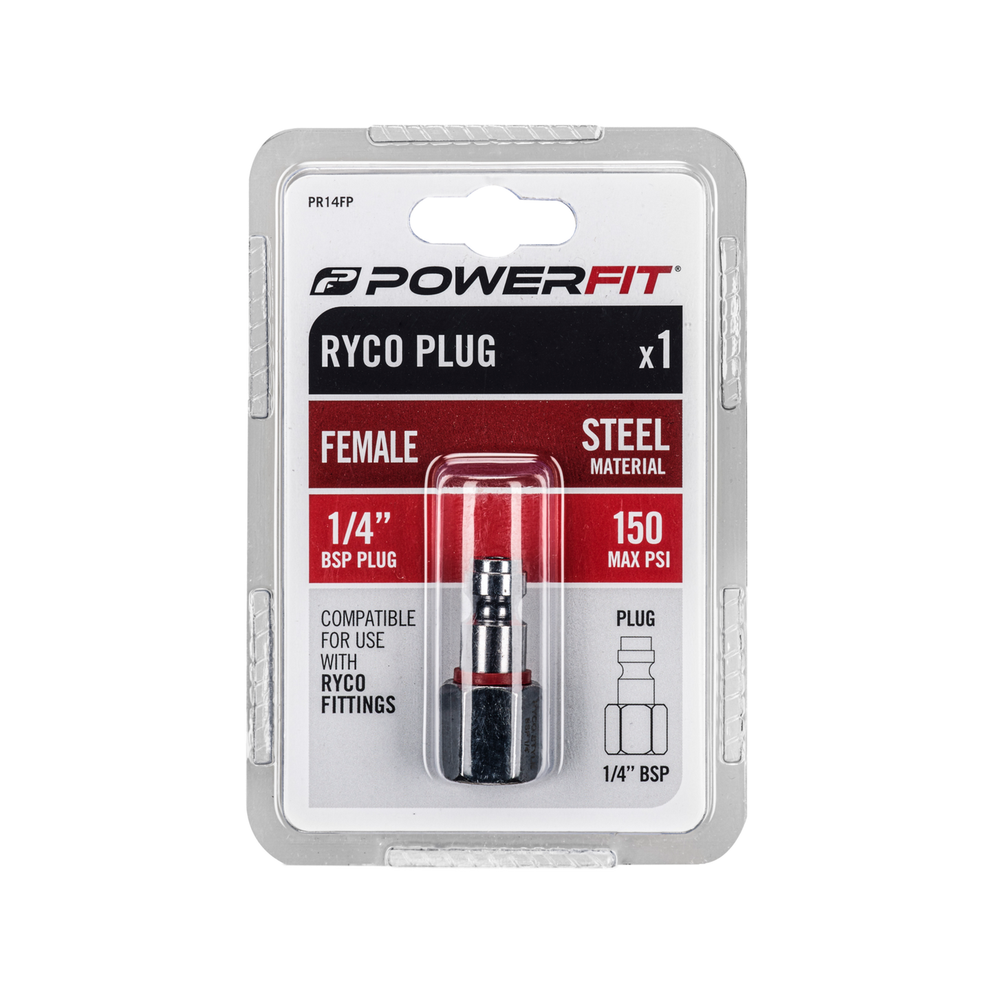 Powerfit Ryco Style Female Plug - 1/4" - 150PSI
