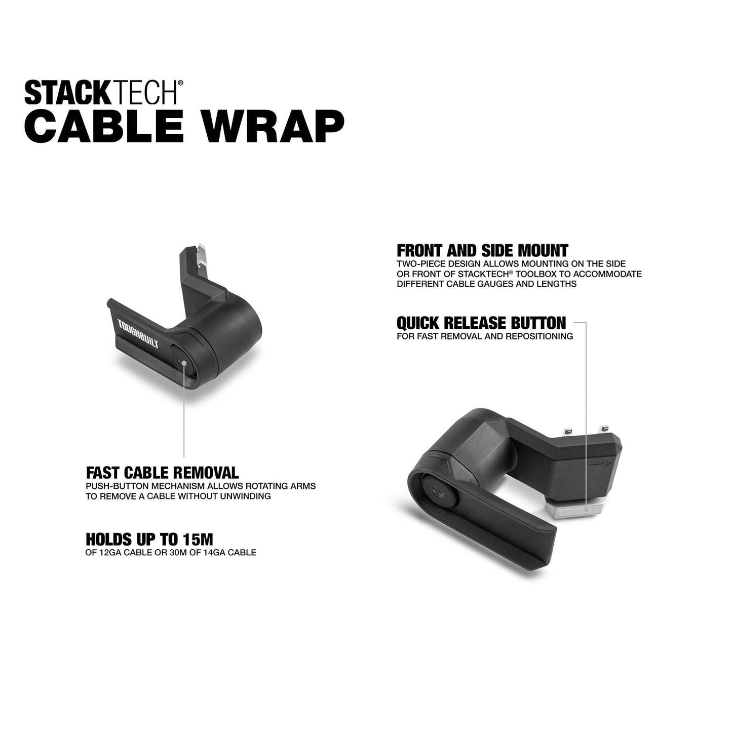 Toughbuilt Stacktech Cord Wrap - 120 x 80 x 170mm