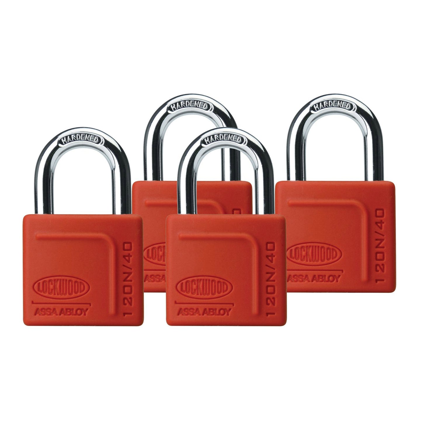 Lockwood Solid Brass Padlock - 40mm - 4 Pack