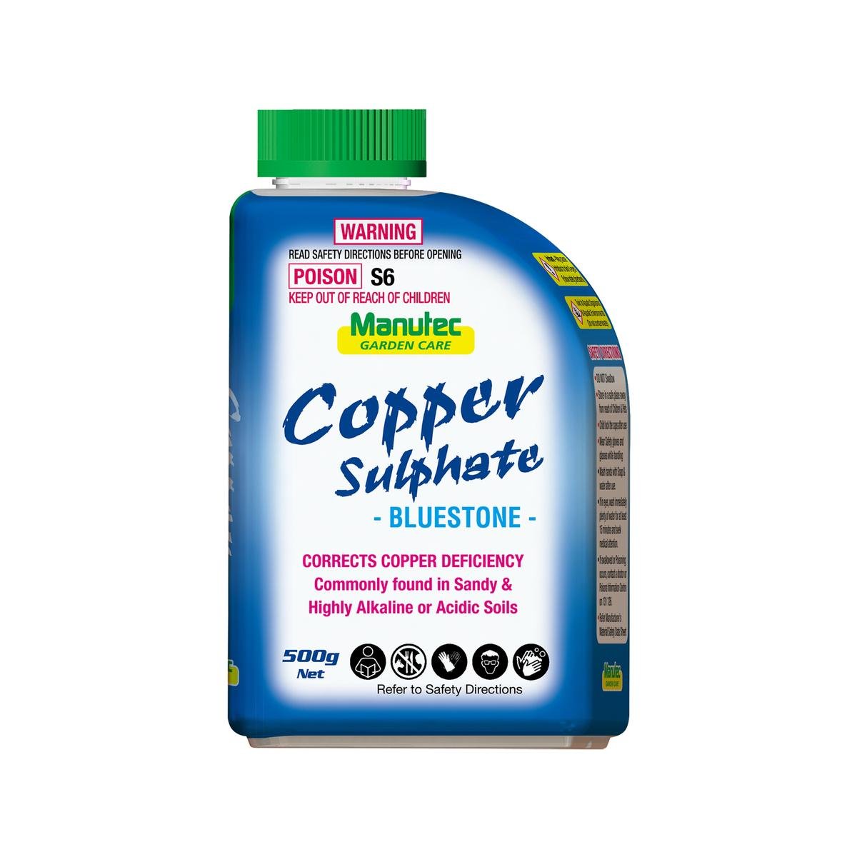 Manutec Copper Sulphate 500g Soluble Crystalline Powder Plant Health
