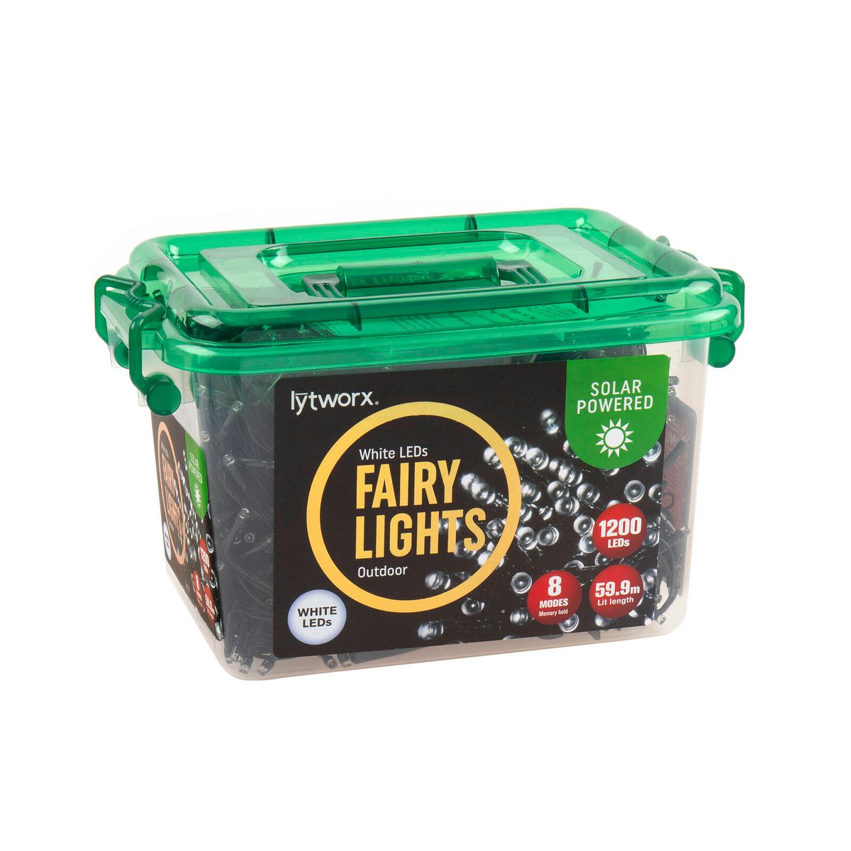 Lytworx Solar White Fairy Lights 1200 Pack - 59.9m - Cool White