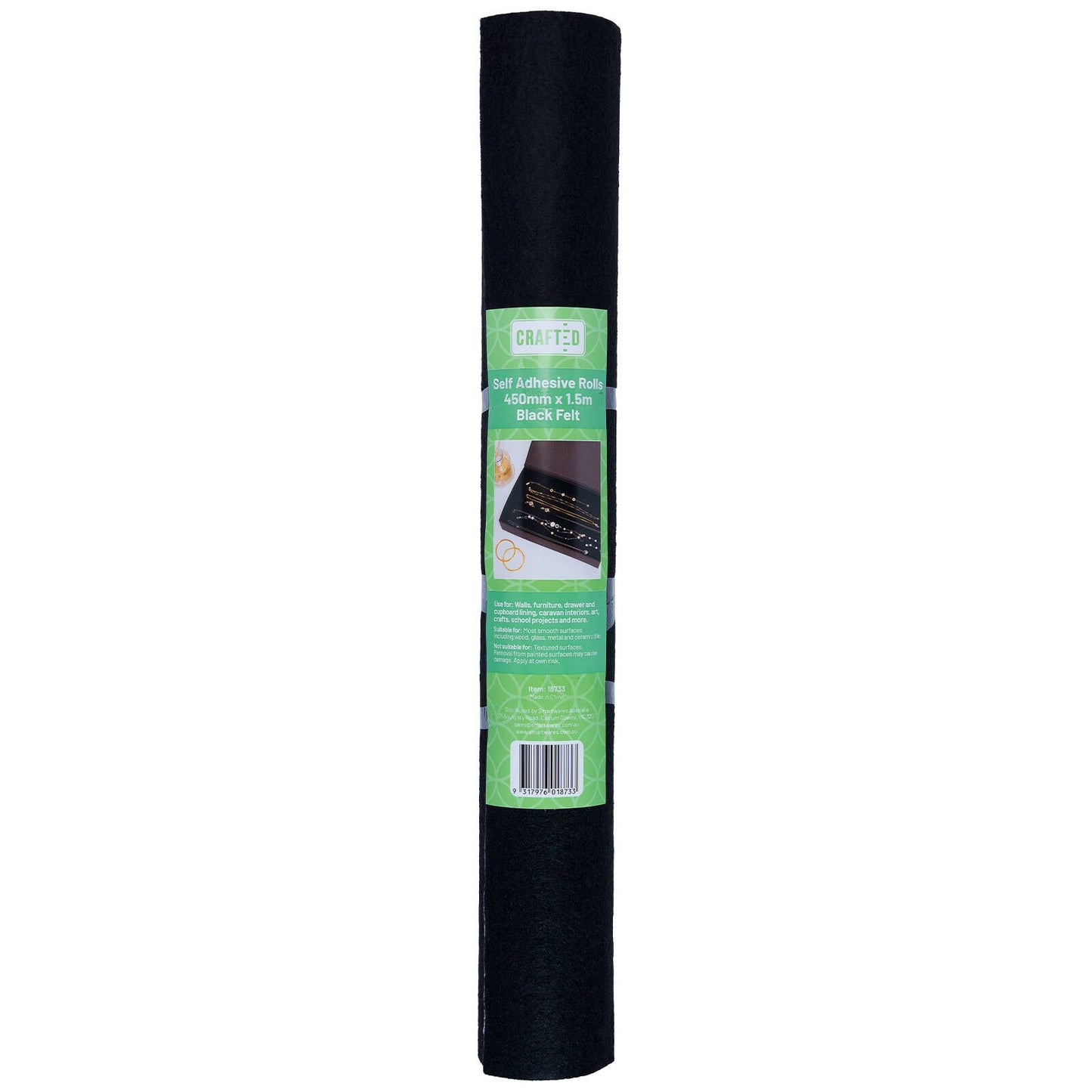 Crafted Adhesive Black Felt Roll - 45 x 150cm