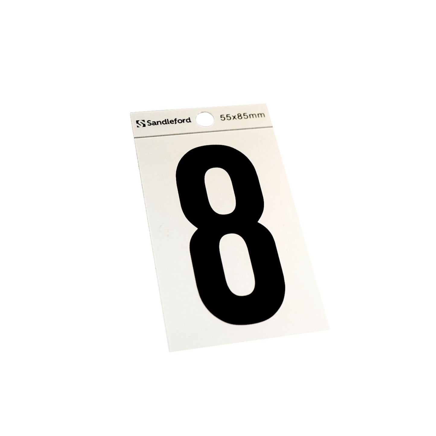 Sandleford Self Adhesive House Number 8 - 85mm - Silver/Black