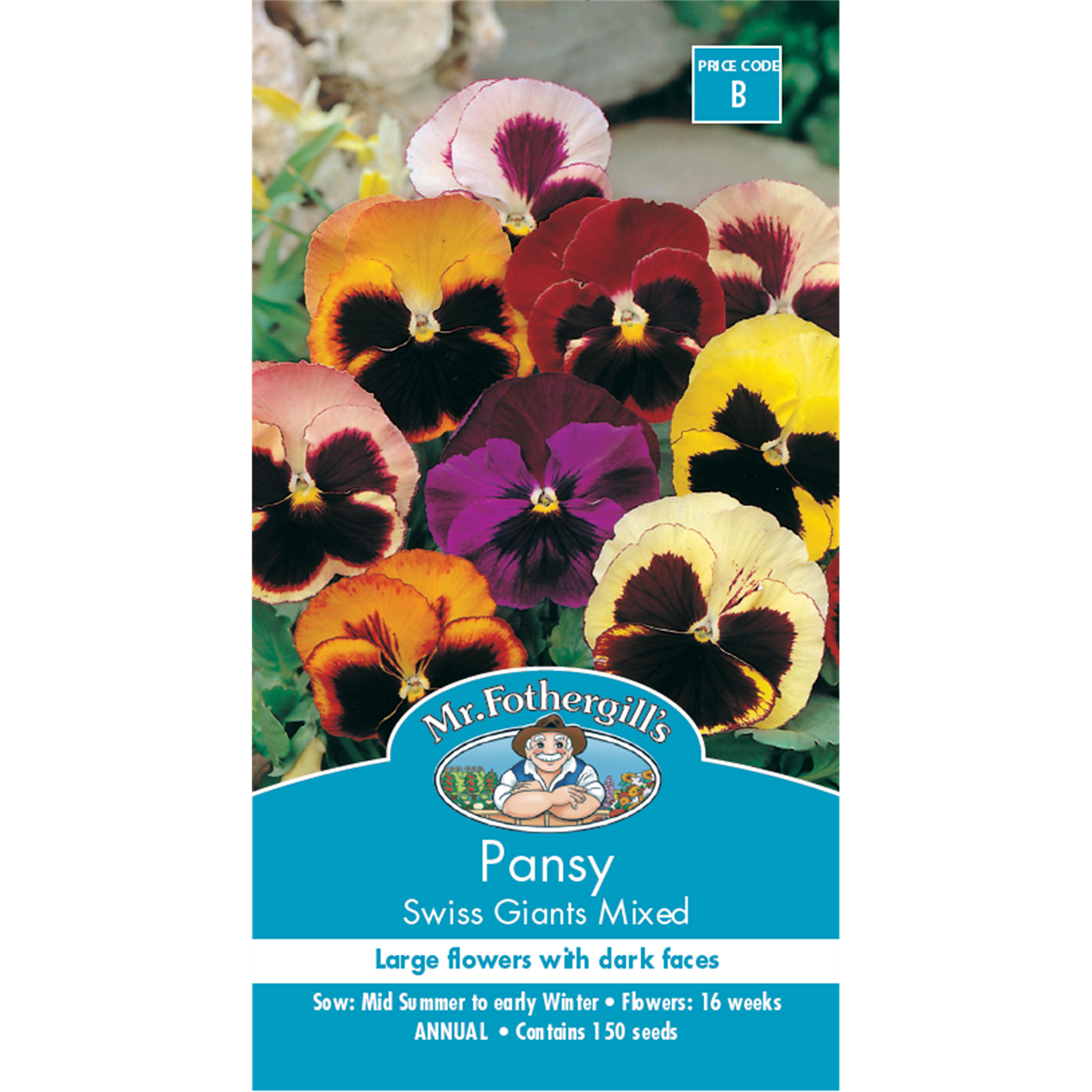 Mr Fothergill Pansy Swiss Giants Mixed Seeds