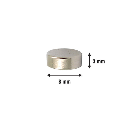 Everhang 8mm Rare Earth Disc Magnet - Neodymium - 10 Pack - Strong
