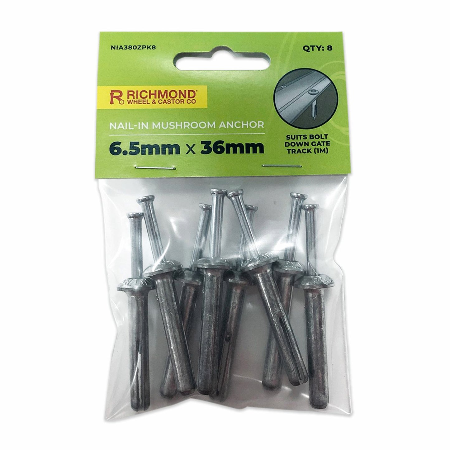 Richmond Nail-In Anchor Bolt - 6.5 x 36mm - 8 Pack