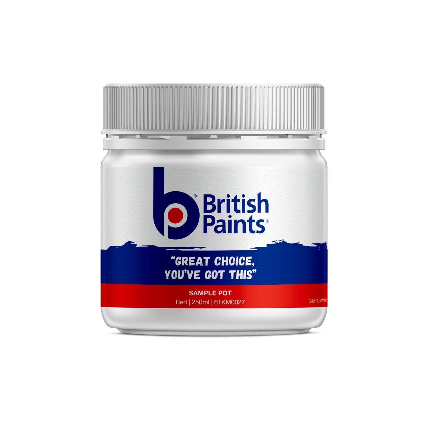 British Paints Red Sample Pot - 250ml