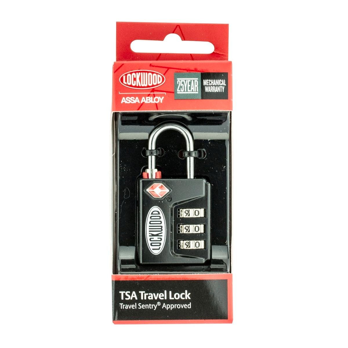 Lockwood TSA Luggage Lock - 3 Wheel - Solid Brass - Secure Travel