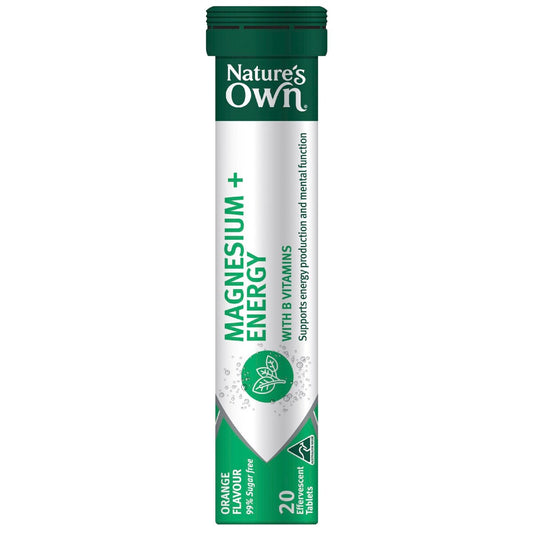 Natures Own Magnesium+ Energy Effervescent With B Vitamins & Caffeine 20 pack