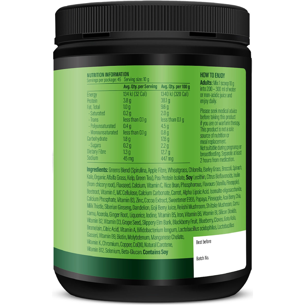 Life Botanics Vitality Greens Powder 450g