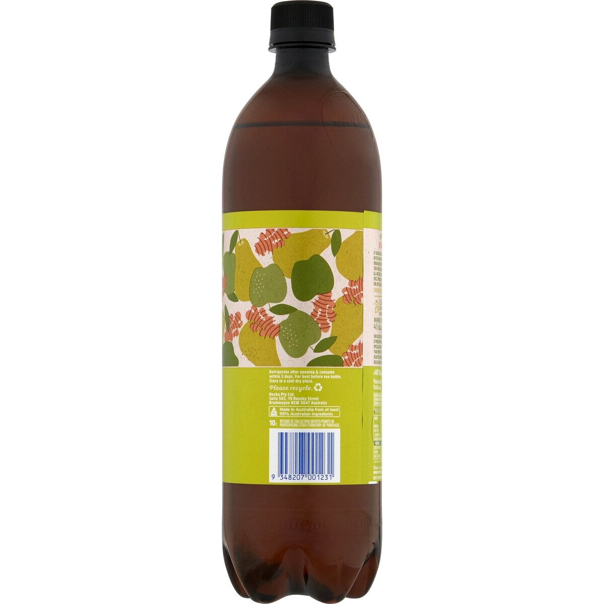 Nexba Sugar Free Kombucha Apple Pear & Ginger 1L