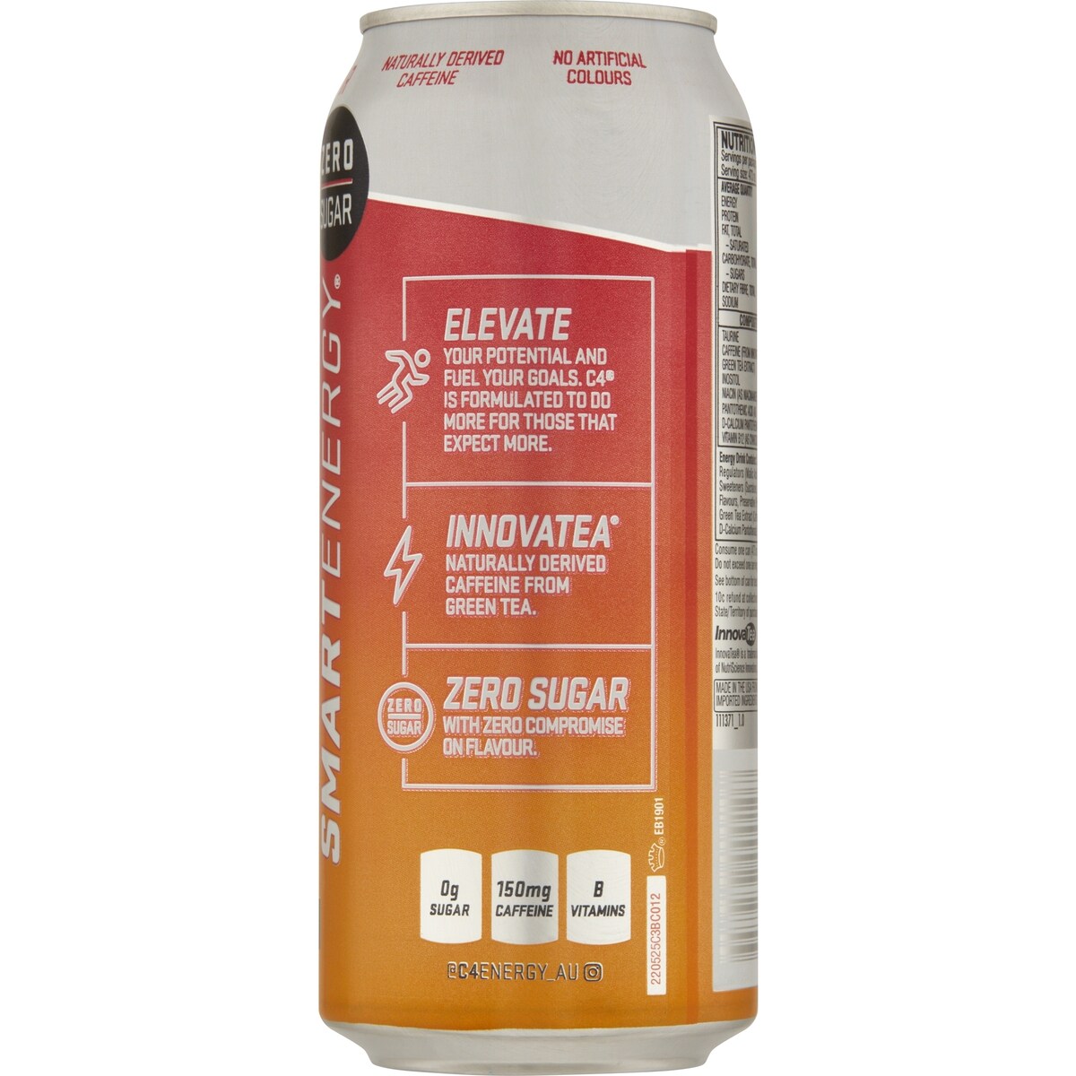 C4 Smart Energy Peach Mango Nectar Can 473ml