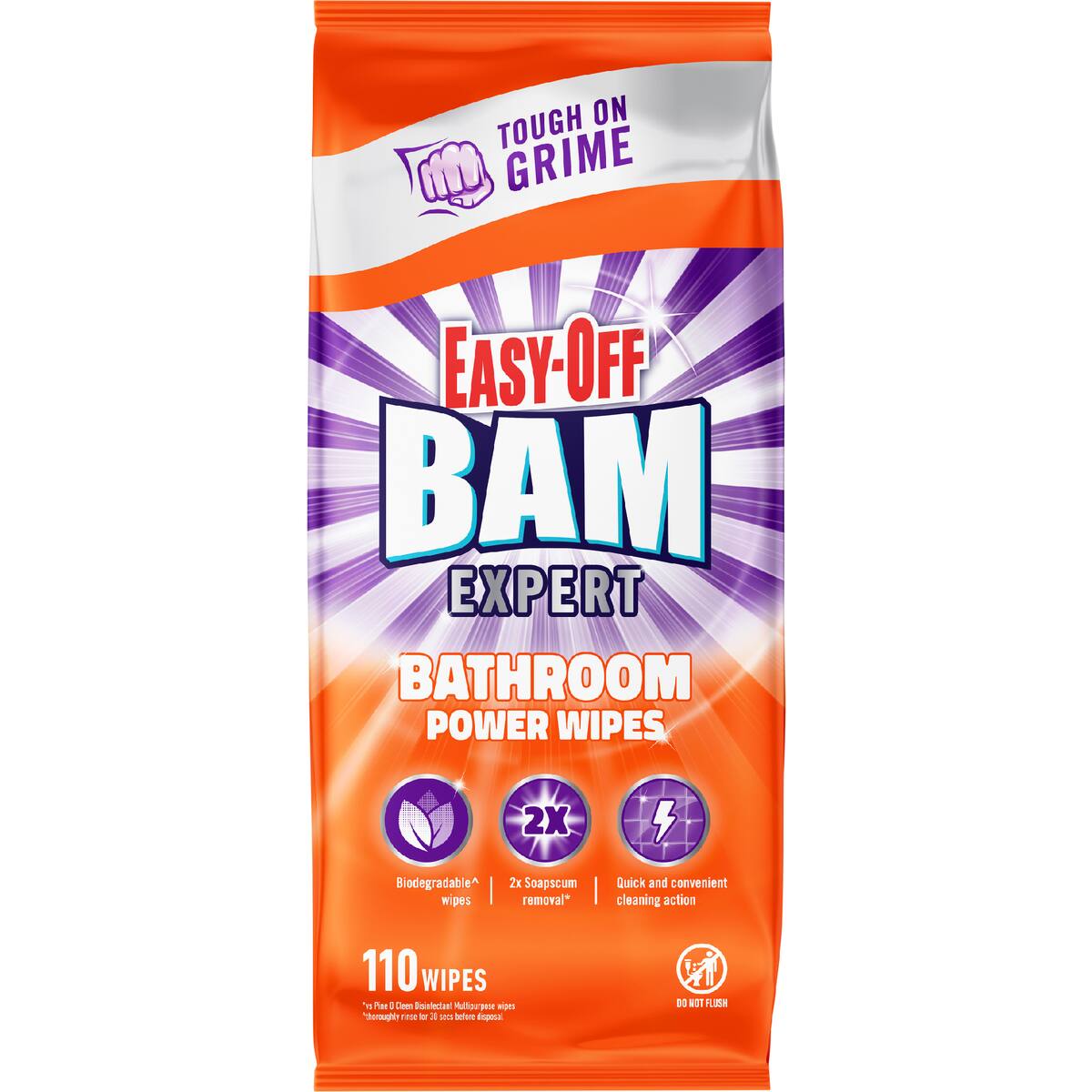 Easy-off Bam Bathroom Cleaning Wipes 110 Pack