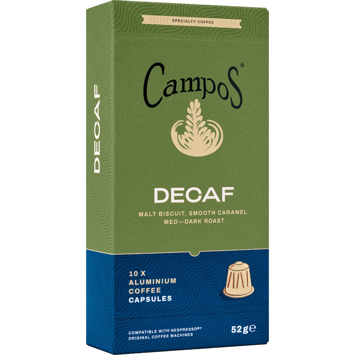 Campos Decaf Coffee Capsules Syrupy & Bold Blend 10 Pack