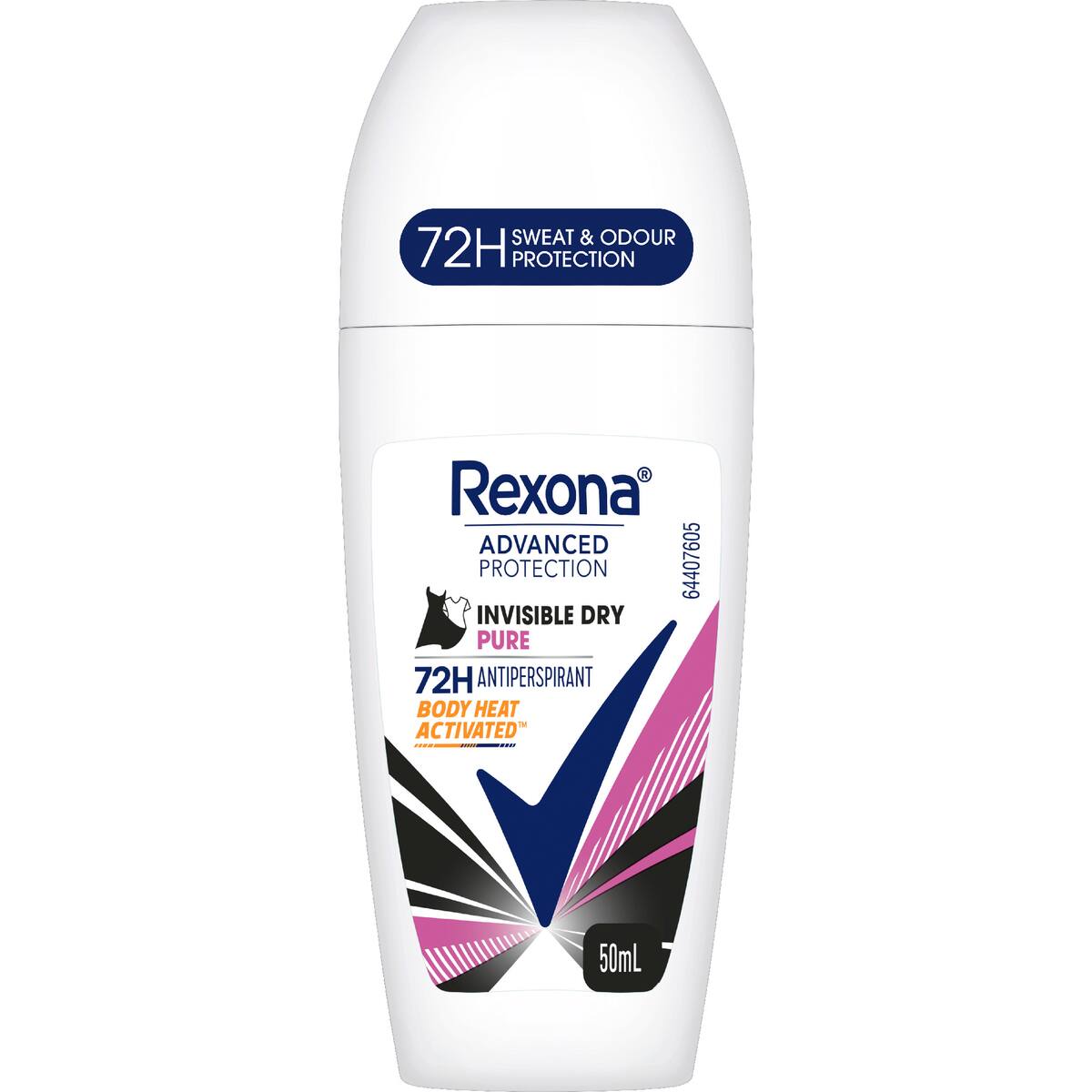 Rexona Women Advanced 72hr Deodorant Roll On Invisible Pure 50ml