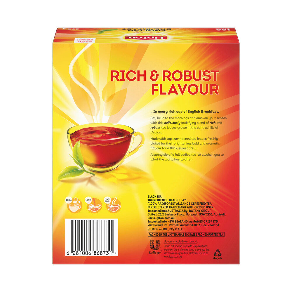 Lipton English Breakfast Black Tea Bags - 100 pack
