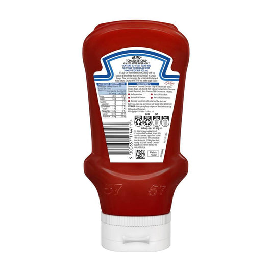 Heinz Tomato Ketchup 50% Less Sugar & Salt Squeezy - 500mL