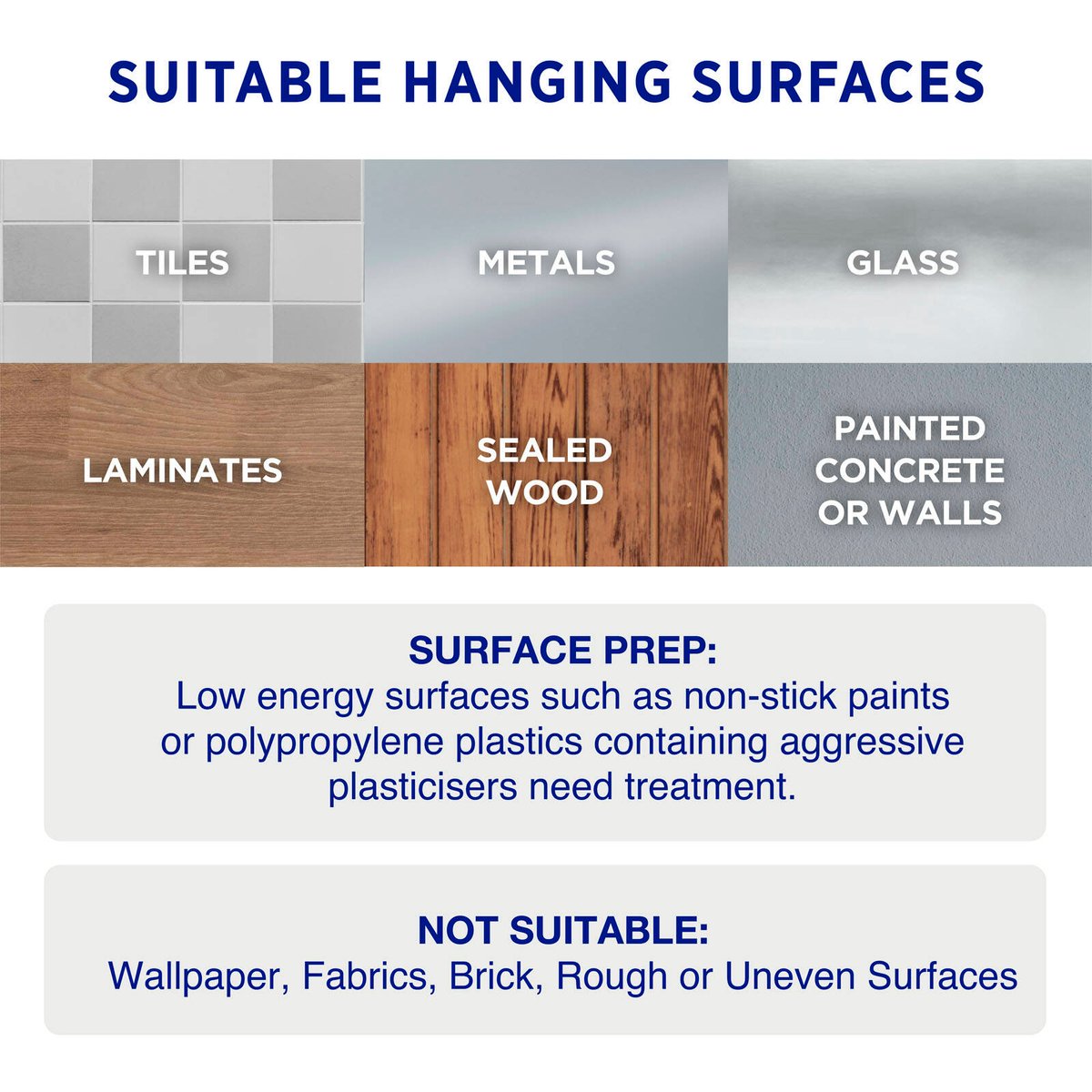 Permastik Small Steel Square Hooks - 9 Pack - Stainless Steel - Removable