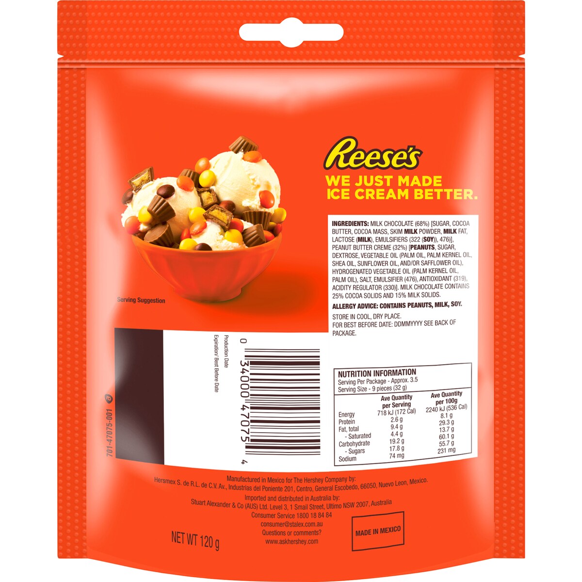 Reeses Minis Peanut Butter Cups 120g