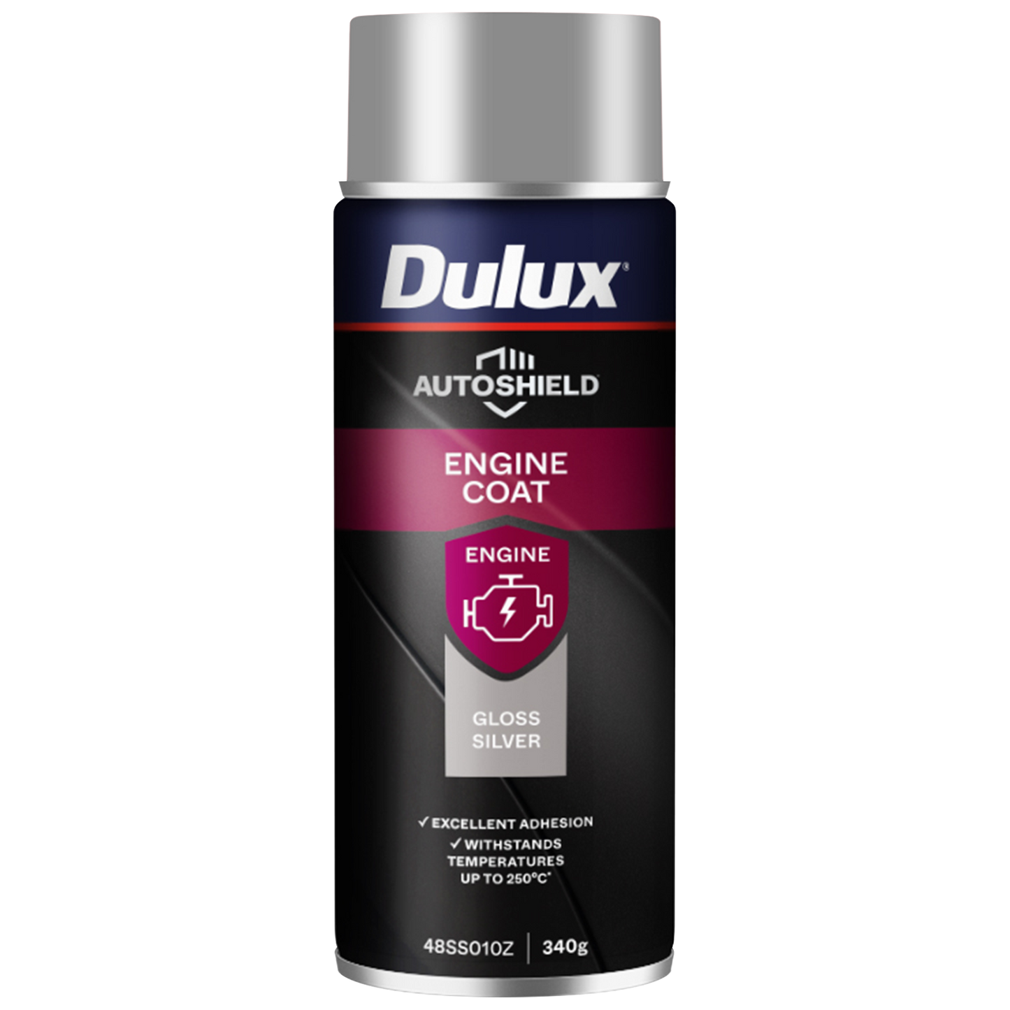 Dulux Autoshield Spray Paint - 340g - Silver Engine Coat