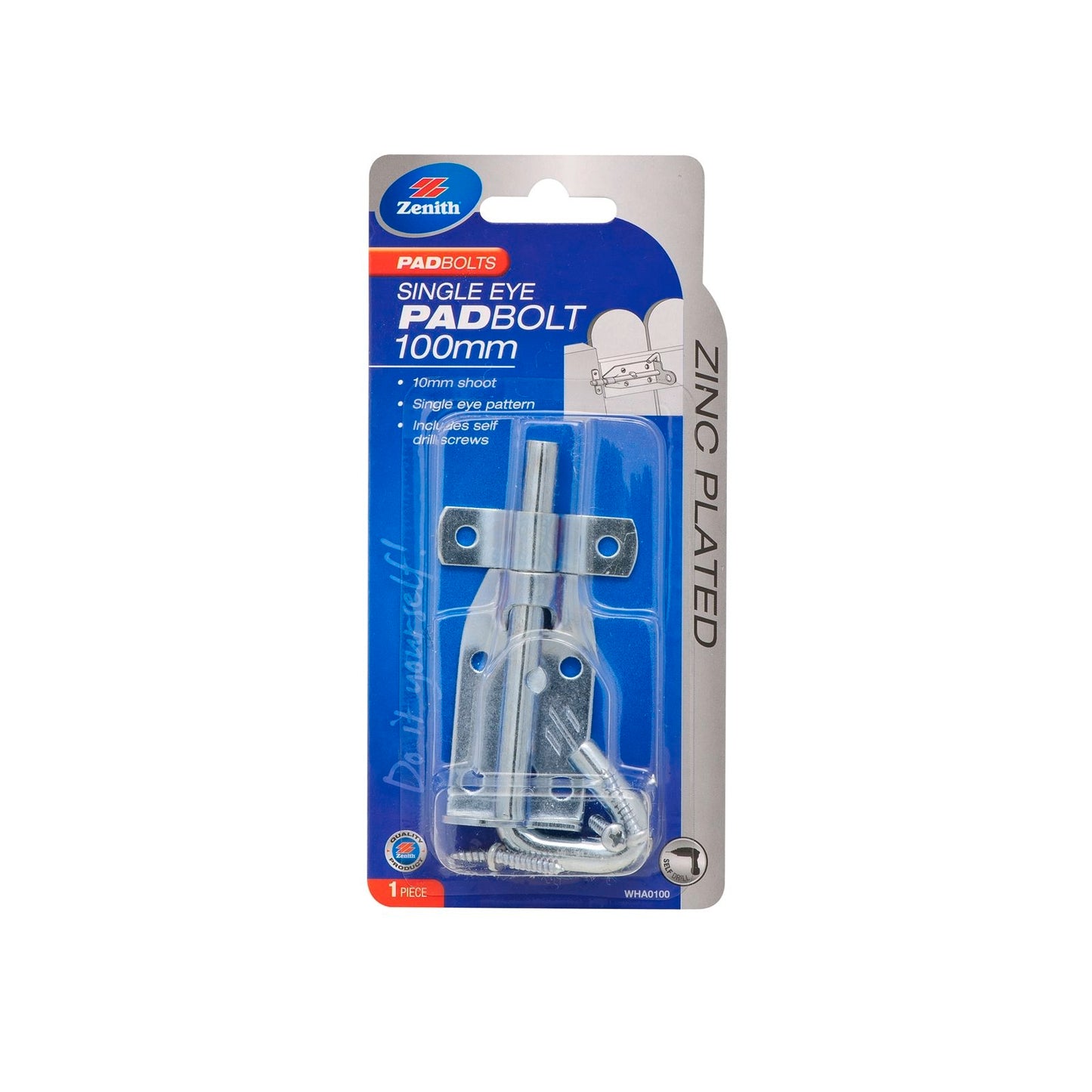 Zenith Single Eye Padbolt - 100 x 10mm