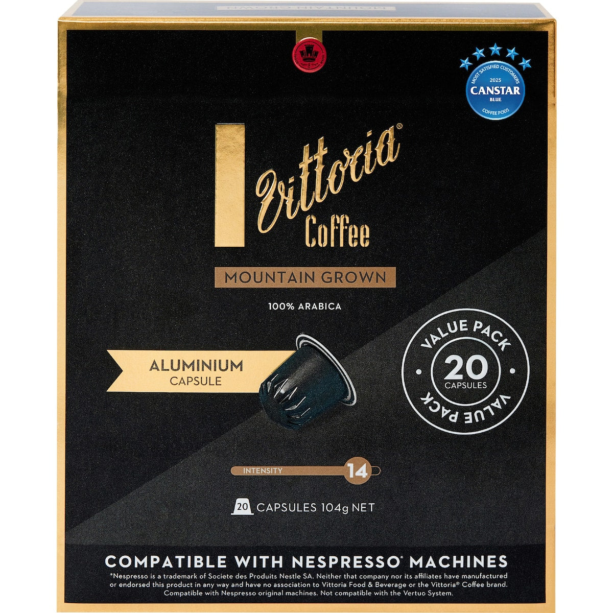 Vittoria Mountain Grown Coffee Capsules 20 Pack