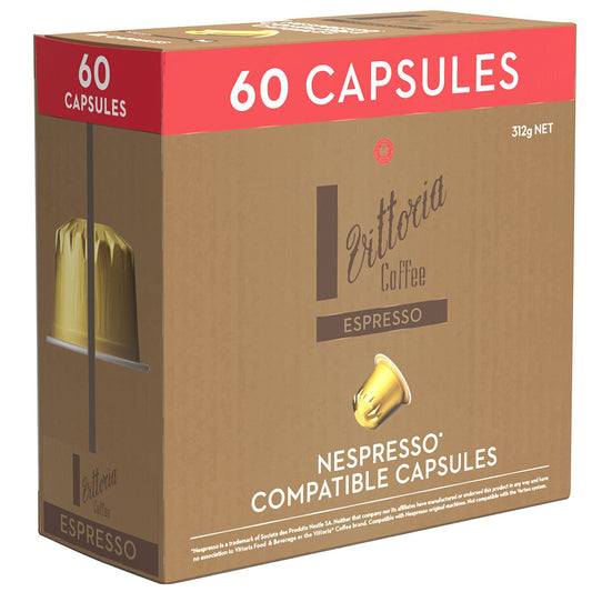 Vittoria Dark Espresso Nespresso Compatible Coffee Capsules 60 Pack 312g