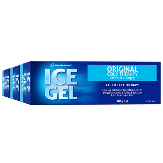 Mentholatum Ice Gel Cooling Muscle & Joint Pain Relief 3 x 100g