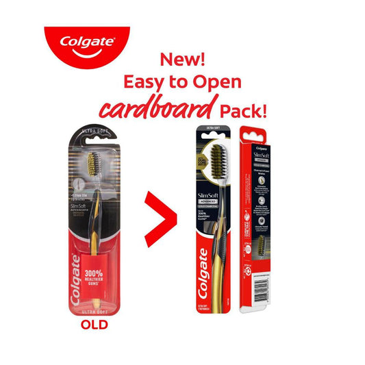 Colgate Slim Soft Advanced Charcoal Ultra Soft Toothbrush - 1 Pack