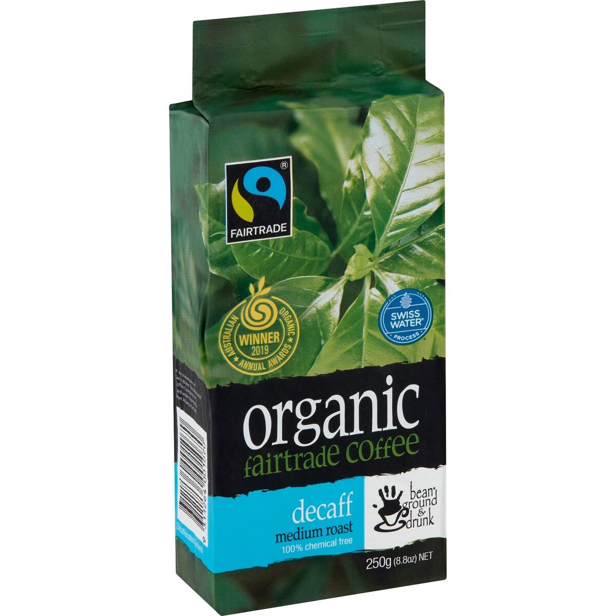Bean Ground & Drunk Organic Coffee Decaff 250g
