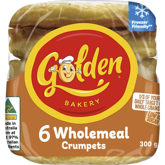 Golden Crumpets Round Wholemeal 6 Pack