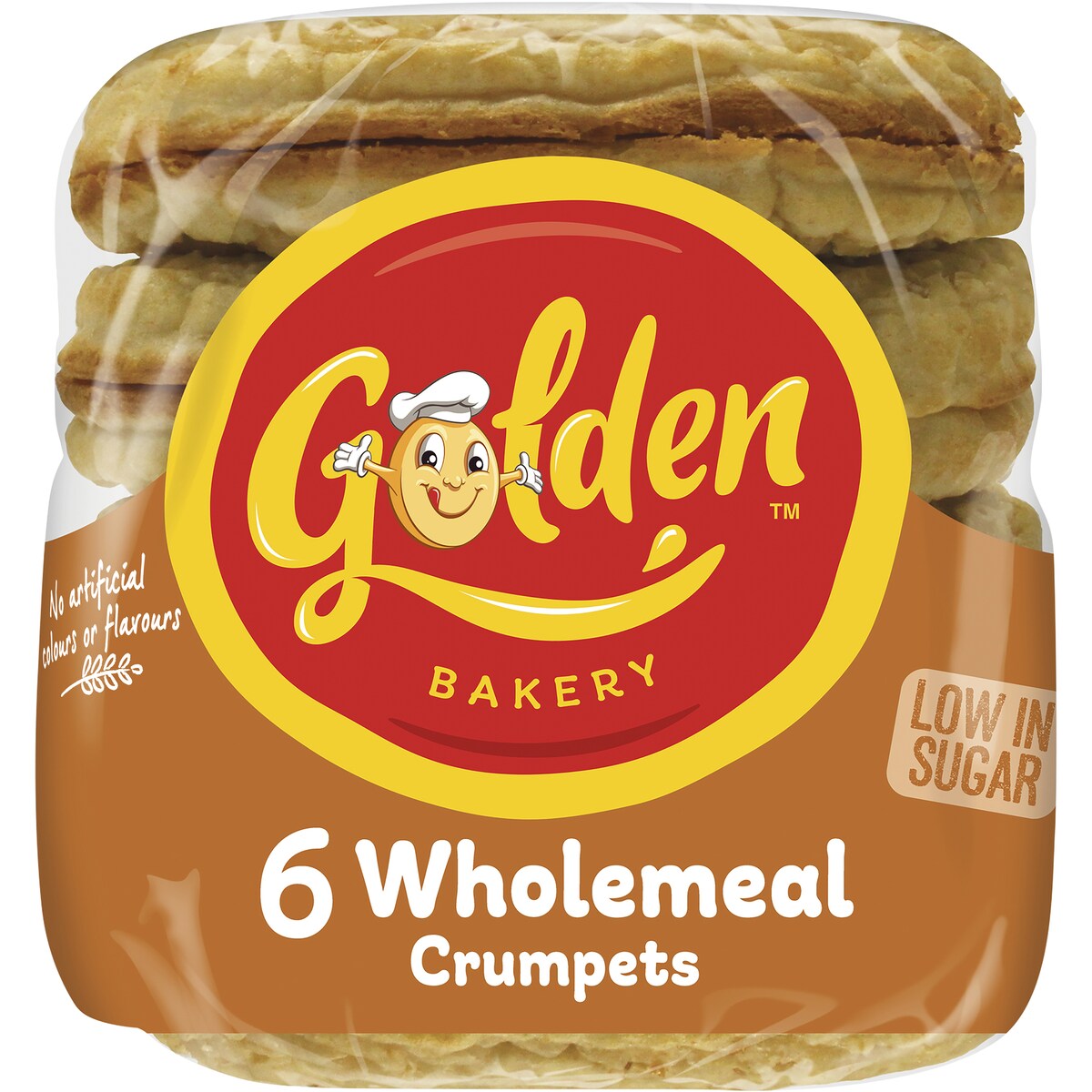 Golden Crumpets Round Wholemeal 6 Pack
