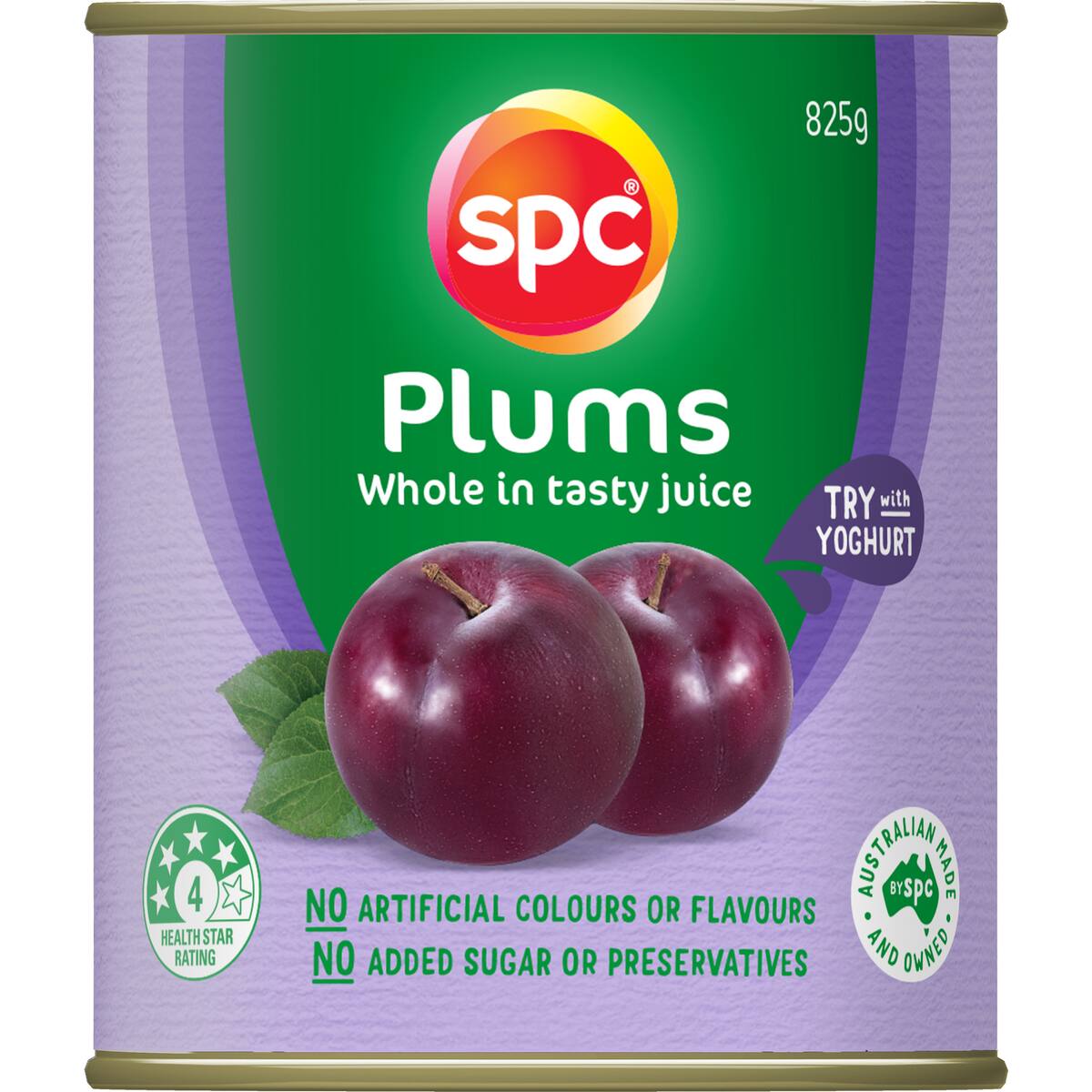 Spc Plums In Juice 825g
