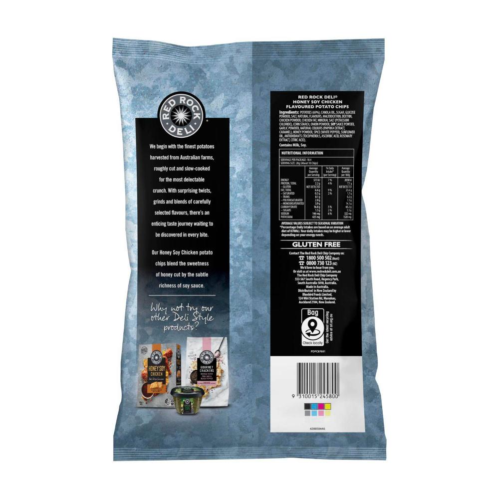 Red Rock Deli Potato Chips Party Bag Honey Soy & Chicken - 290g