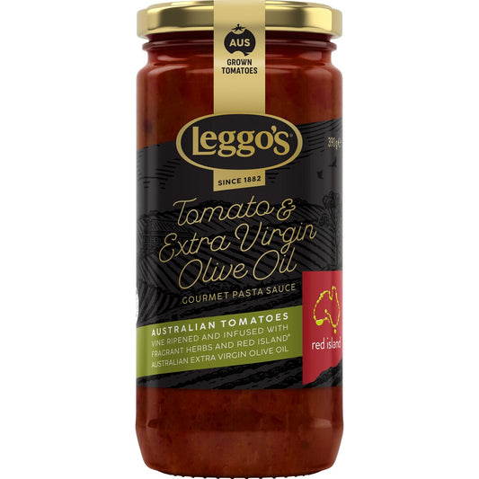Leggo's Gourmet Pasta Sauce Tomato & Red Island Ex Virgin Olive Oil 390g