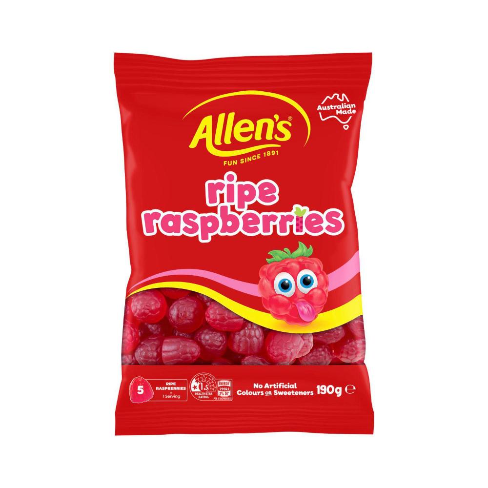 Allen's Lollies Ripe Raspberries Lolly Bag - 190g