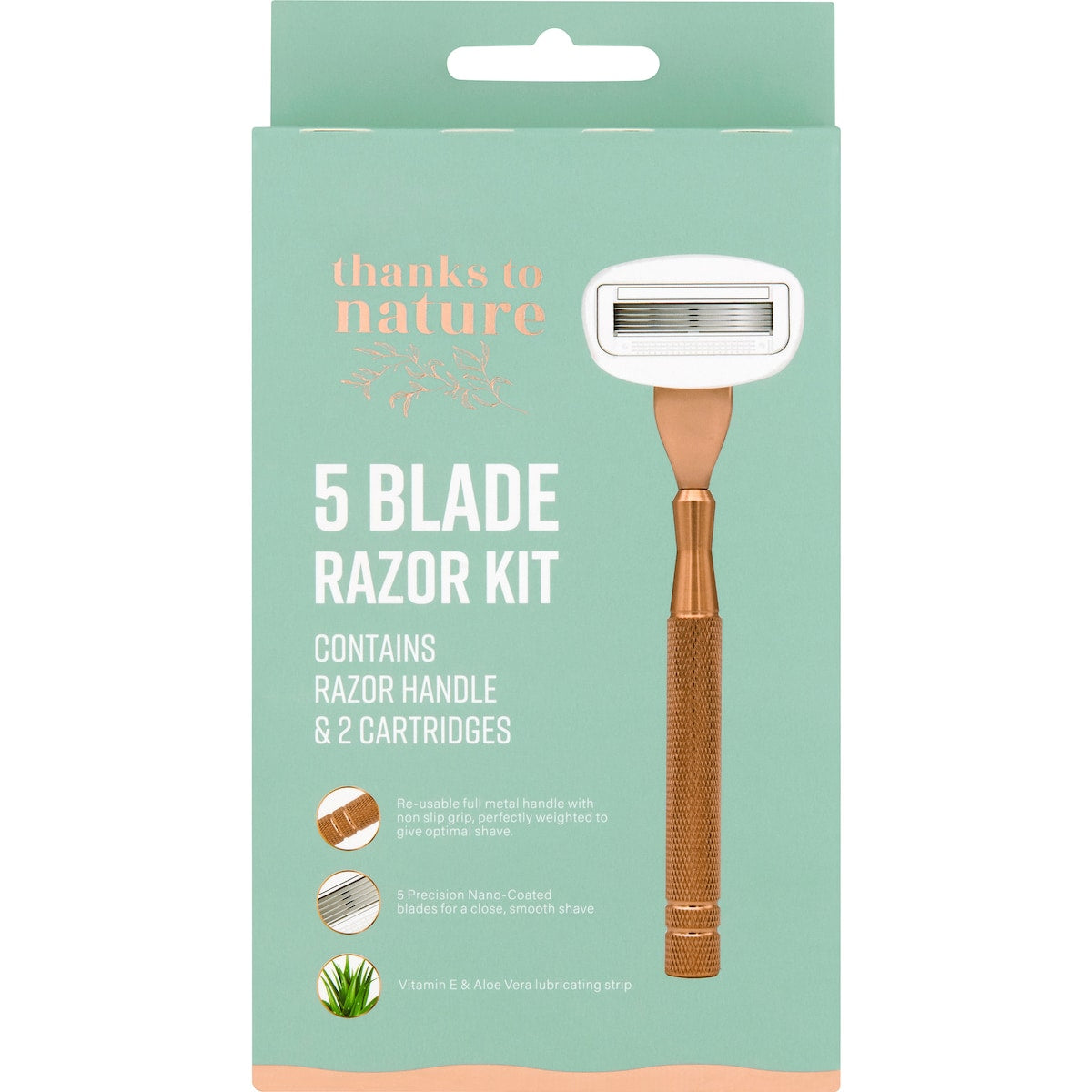 Thanks To Nature 5 Blade Razor & 2 Cartridge Set Each