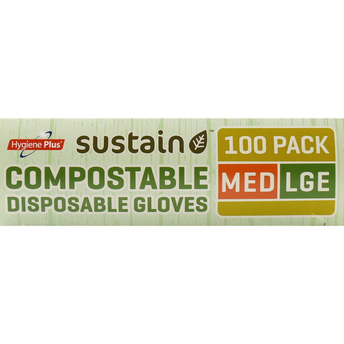 Hygiene Plus Compostable Disposable Gloves Medium/Large 100 pack