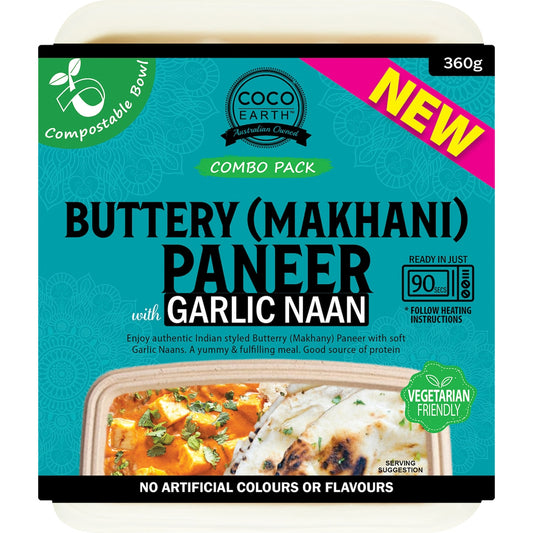 Coco Earth Buttery Makhani Paneer With Garlic Naan 360g